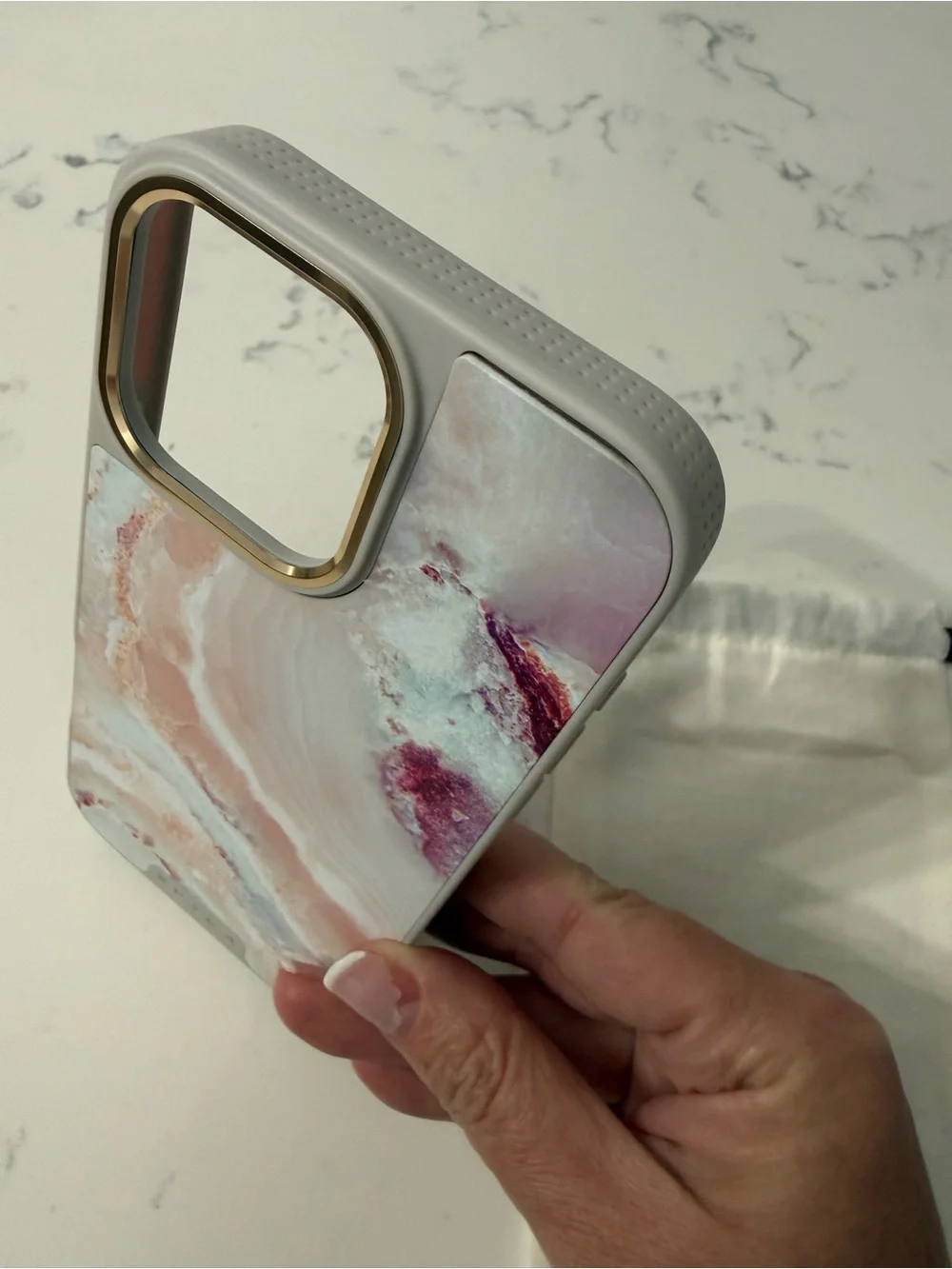 Pink Marble Protective Phone Case